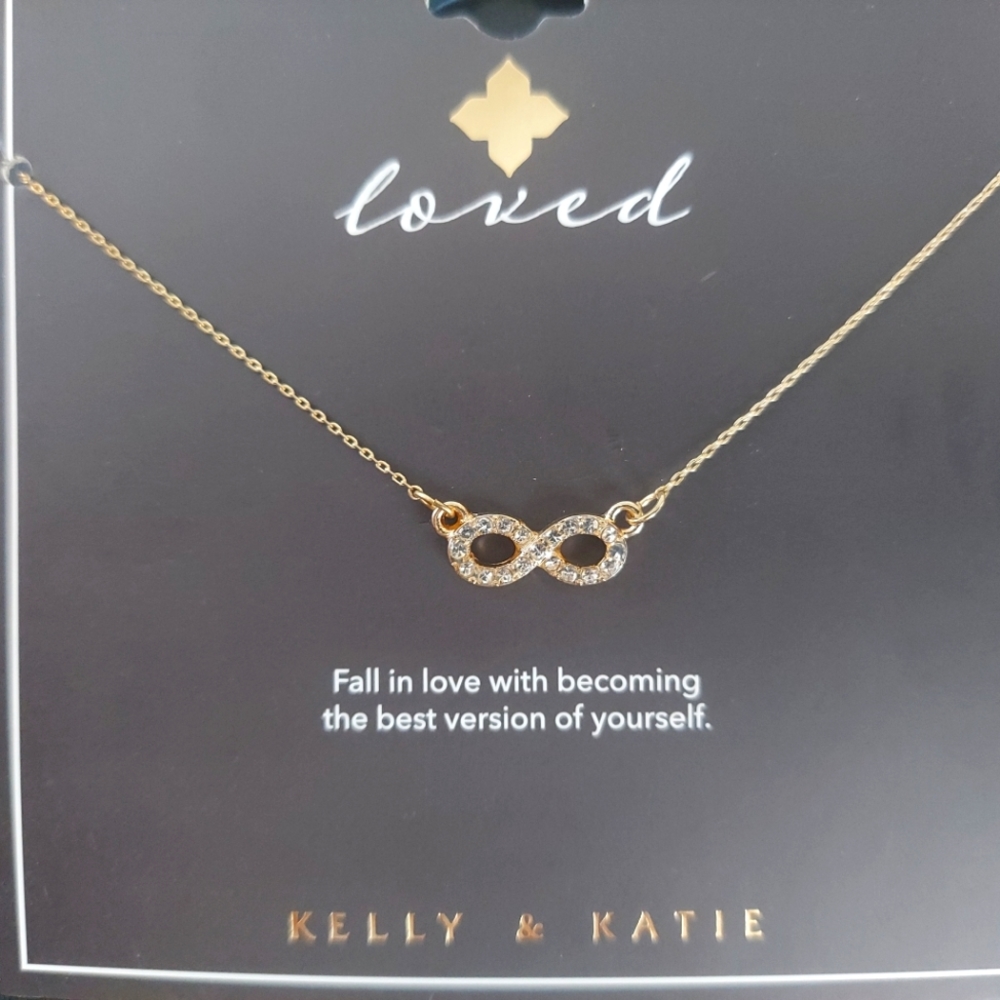 Kelly & Katie "Loved" Elegant Gold Tone Dainty Chain Infinity Symbol Necklace
